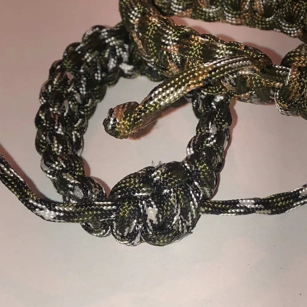 Lot Of 3 Paracord Braided Wrap Adjustable Bracelets